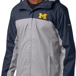 Columbia Men's Michigan Wolverines Blue/Grey Glennaker Storm Jacket