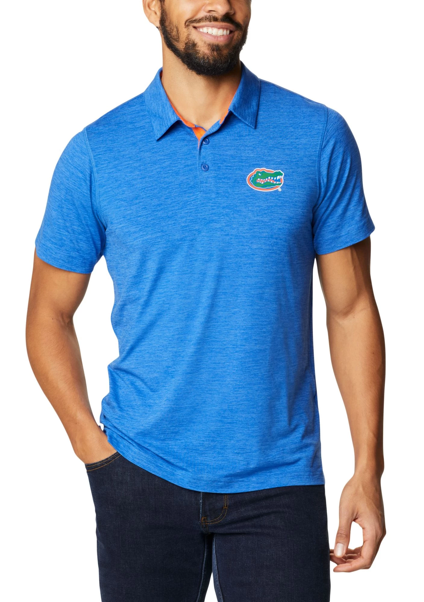 Columbia Men's Florida Gators Blue Tech Trail Polo 3 Columbia Men's Florida Gators Blue Tech Trail Polo