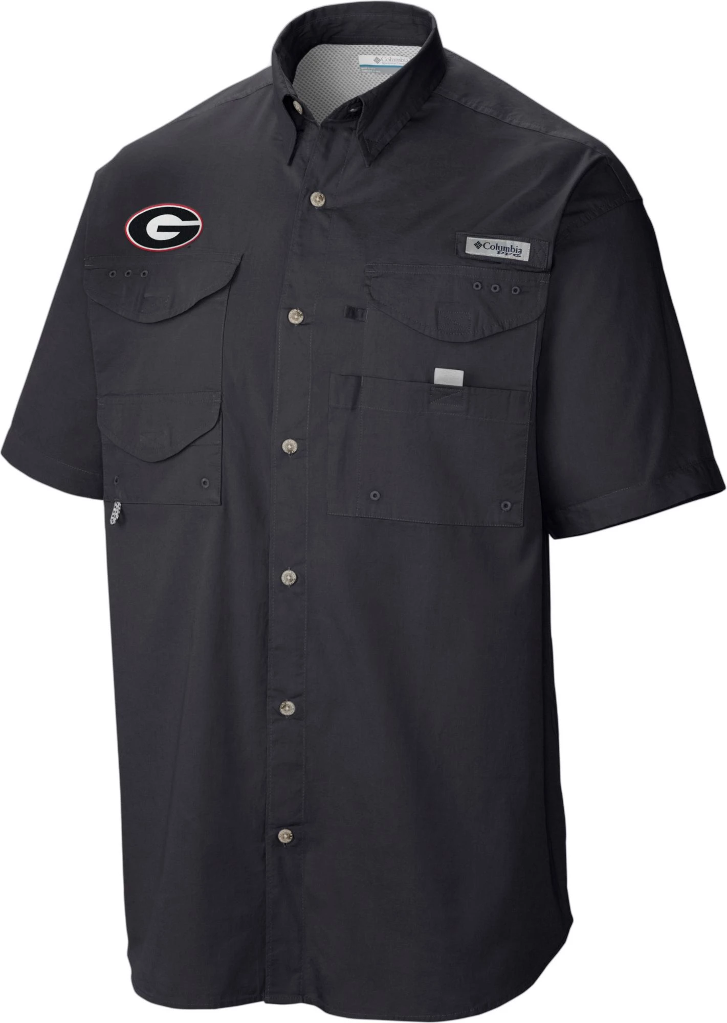 Columbia Men's Georgia Bulldogs Tamiami Performance Black Shirt 3 Columbia Men's Georgia Bulldogs Tamiami Performance Black Shirt