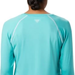 Columbia Women's PFG Tamiami Heather Knit Long Sleeve Shirt Dolphin/white -Columbia Sales Store unnamed file 3141