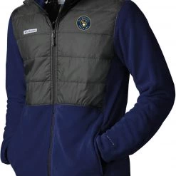 Columbia Men's Milwaukee Brewers Navy Full-Zip Fleece Jacket