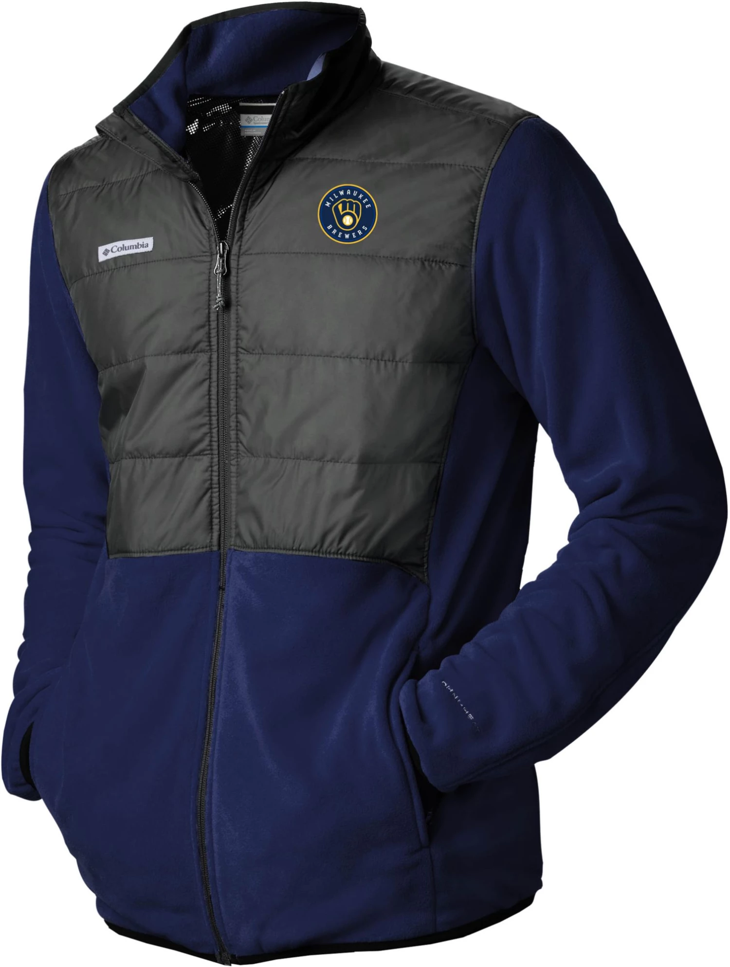 Columbia Men's Milwaukee Brewers Navy Full-Zip Fleece Jacket 3 Columbia Men's Milwaukee Brewers Navy Full-Zip Fleece Jacket