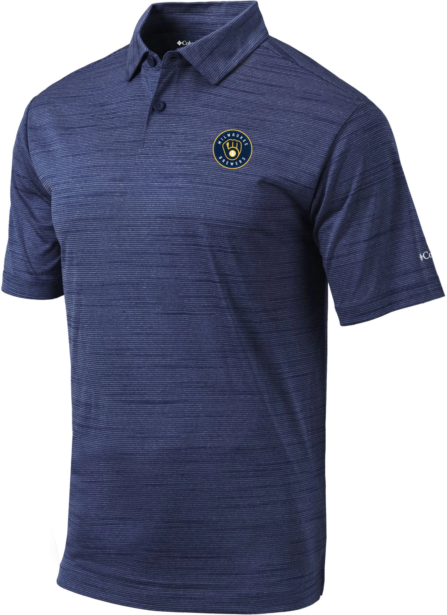 Columbia Men's Milwaukee Brewers Navy Omni-Wick Set Performance Polo 3 Columbia Men's Milwaukee Brewers Navy Omni-Wick Set Performance Polo