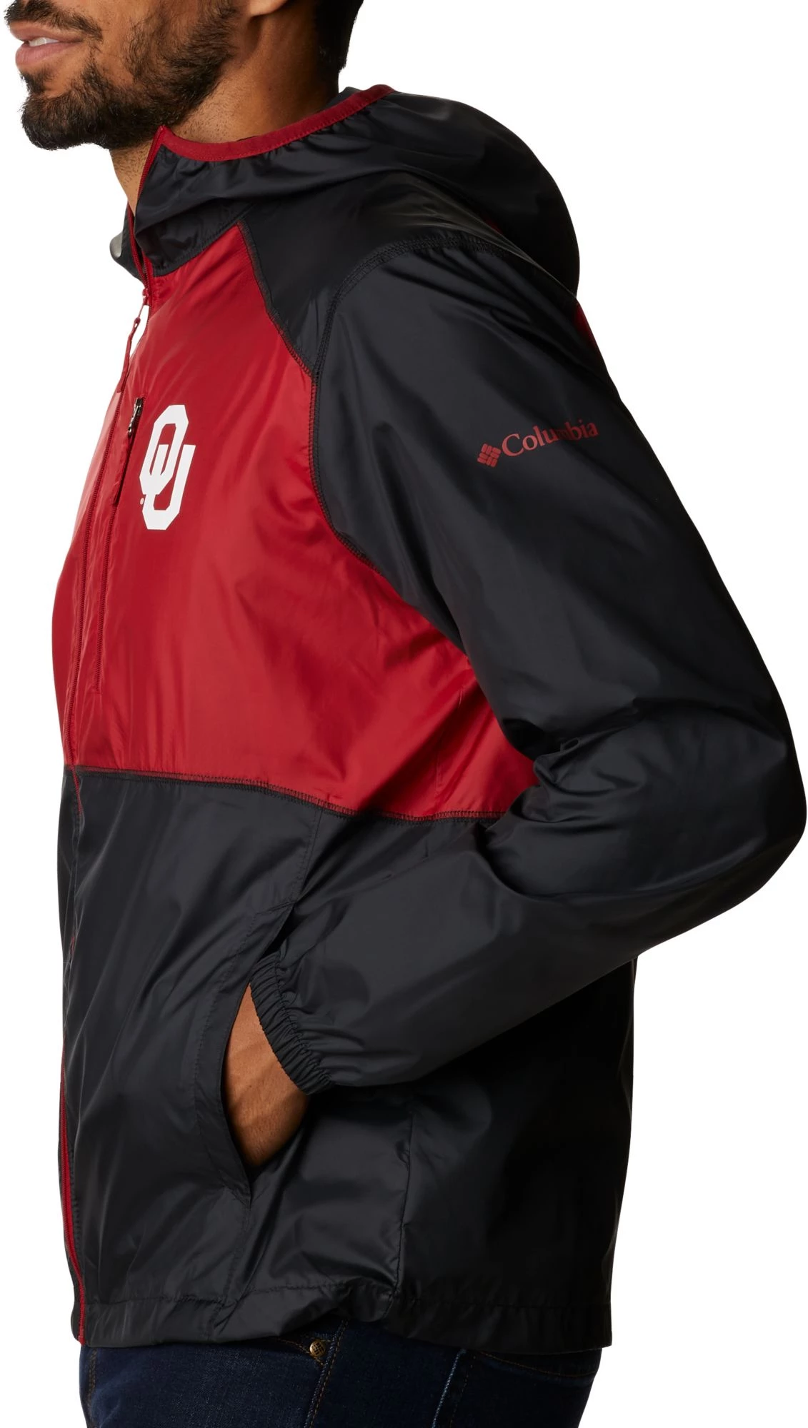 Columbia Men's Oklahoma Sooners Black CLG Flash Forward™ Jacket 5 Columbia Men's Oklahoma Sooners Black CLG Flash Forward™ Jacket - Image 3