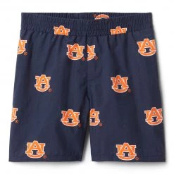 Columbia Youth Auburn Tigers Backcast Printed Performance Blue Shorts For Boys'