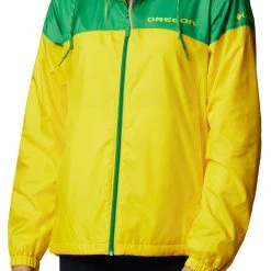 Columbia Women's Oregon Ducks Green/Yellow Flash Forward Lined Jacket