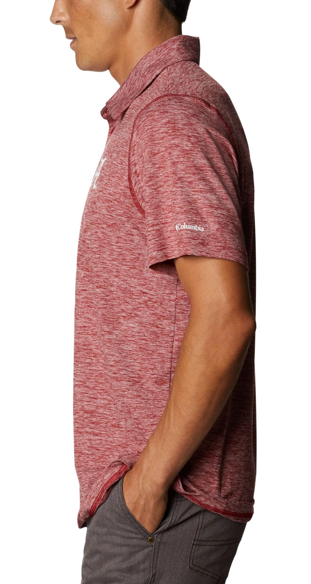 Columbia Men's Alabama Crimson Tide Crimson Tech Trail Polo 4 Columbia Men's Alabama Crimson Tide Crimson Tech Trail Polo - Image 2