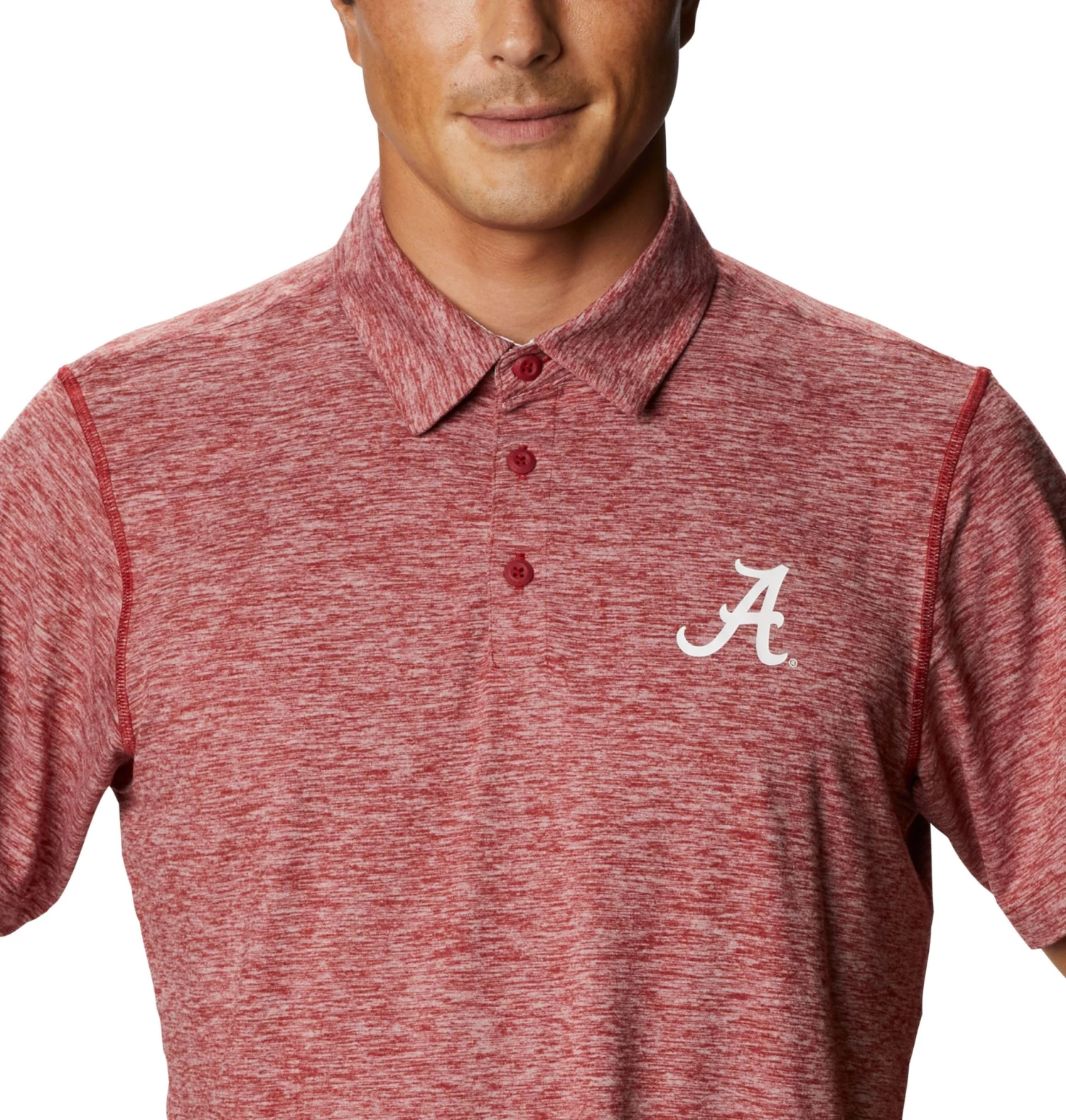 Columbia Men's Alabama Crimson Tide Crimson Tech Trail Polo 5 Columbia Men's Alabama Crimson Tide Crimson Tech Trail Polo - Image 3