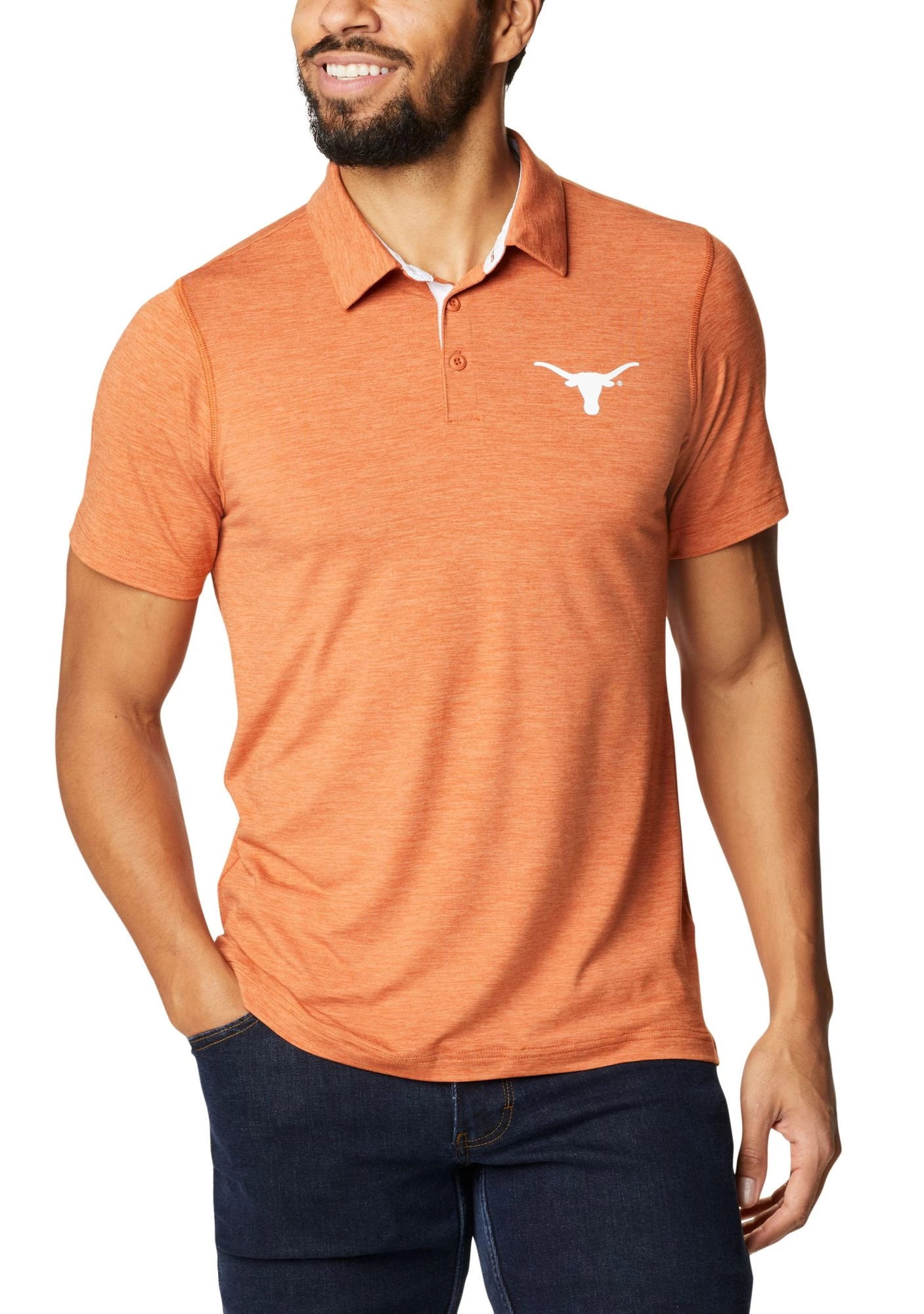Columbia Men's Texas Longhorns Burnt Orange Tech Trail Polo 3 Columbia Men's Texas Longhorns Burnt Orange Tech Trail Polo