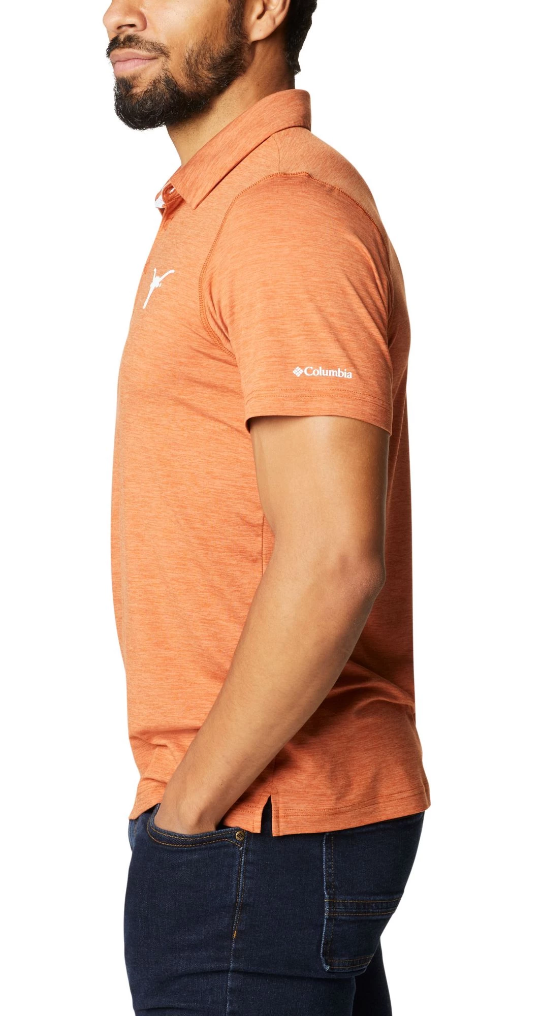 Columbia Men's Texas Longhorns Burnt Orange Tech Trail Polo 4 Columbia Men's Texas Longhorns Burnt Orange Tech Trail Polo - Image 2