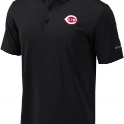Columbia Men's Cincinnati Reds Black Drive Performance Polo