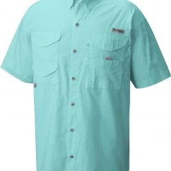Columbia Men's PFG Bonehead Short Sleeve Shirt (Regular And Big & Tall) Gulf Stream