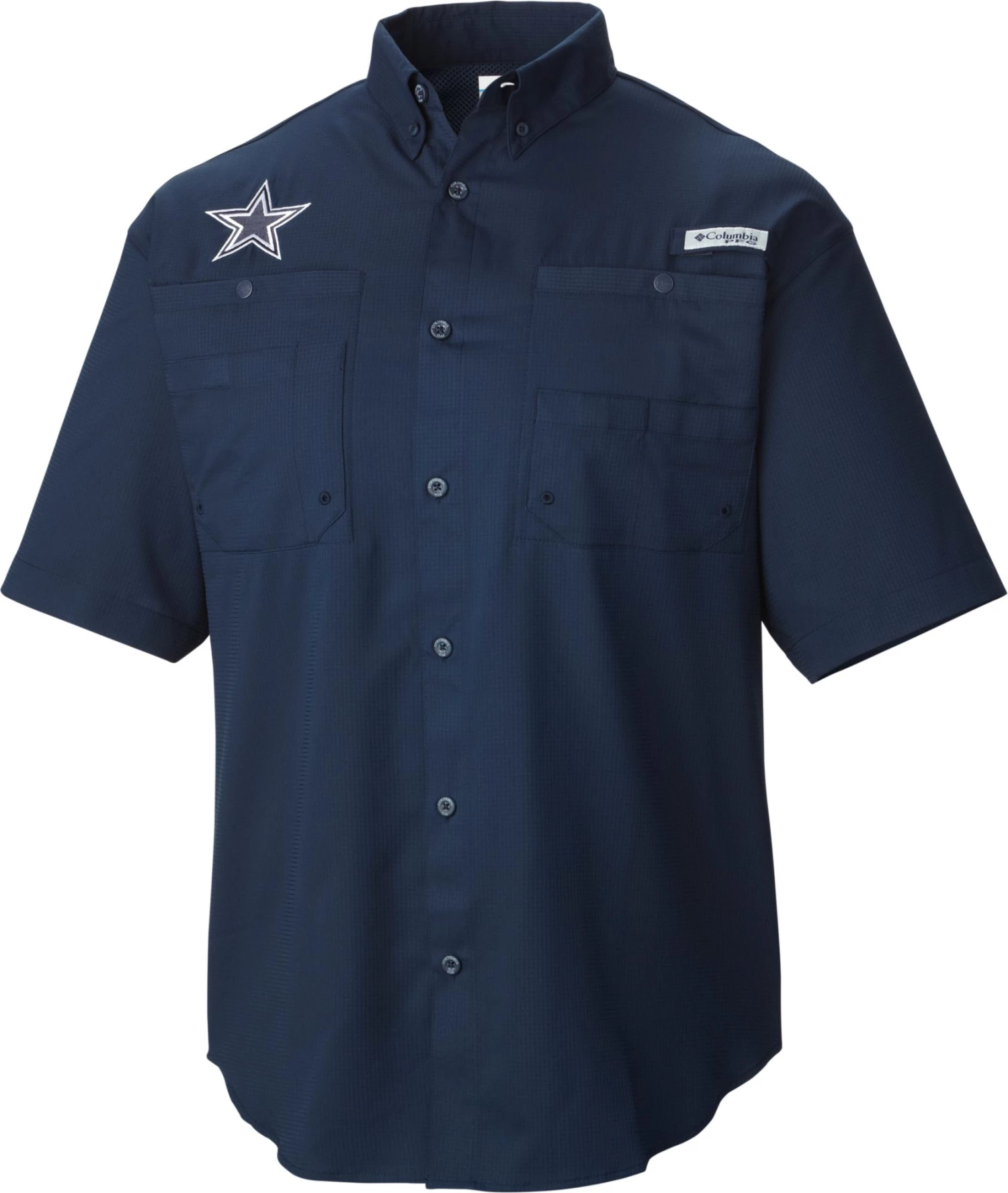 Columbia Men's Dallas Cowboys Tamiami Navy Button Up Shirt 3 Columbia Men's Dallas Cowboys Tamiami Navy Button Up Shirt