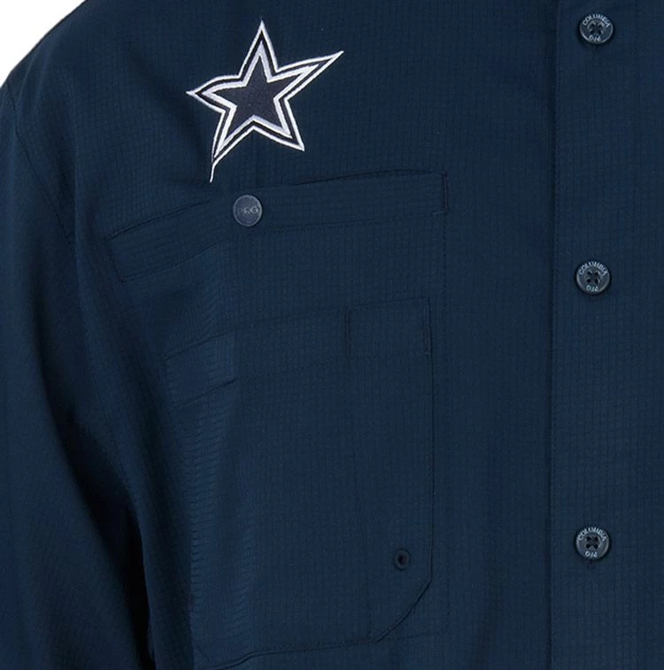 Columbia Men's Dallas Cowboys Tamiami Navy Button Up Shirt 5 Columbia Men's Dallas Cowboys Tamiami Navy Button Up Shirt - Image 3