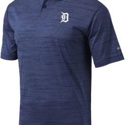 Columbia Men's Detroit Tigers Navy Omni-Wick Set Performance Polo