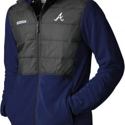 Columbia Men's Atlanta Braves Navy Full-Zip Fleece Jacket
