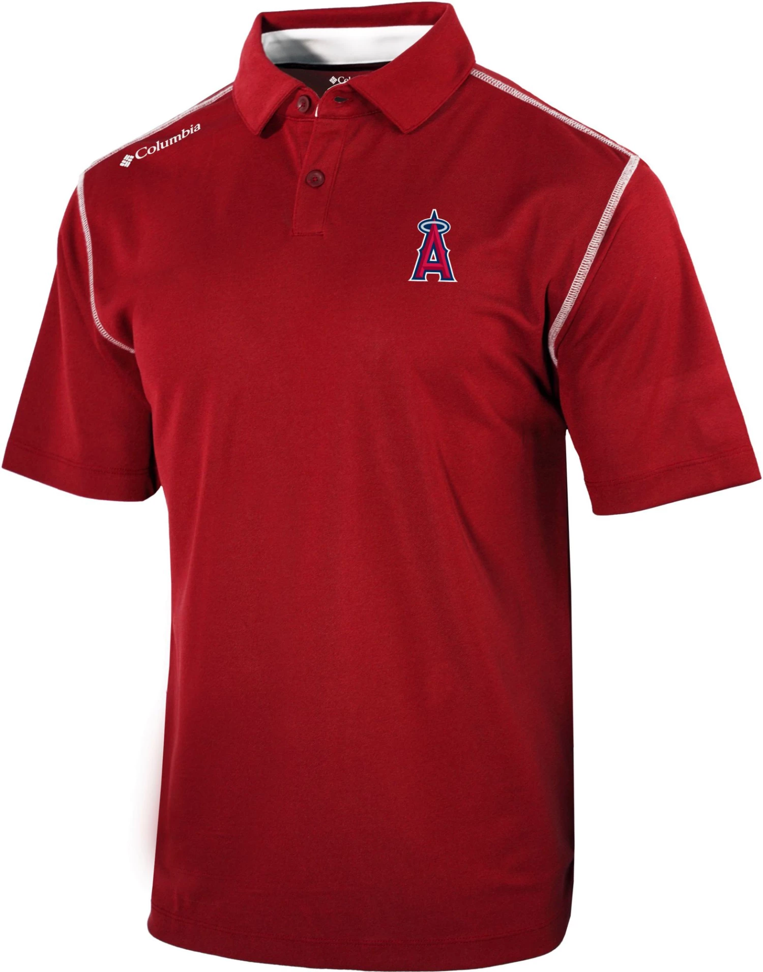 Columbia Men's Los Angeles Angels Red Shotgun Polo 3 Columbia Men's Los Angeles Angels Red Shotgun Polo