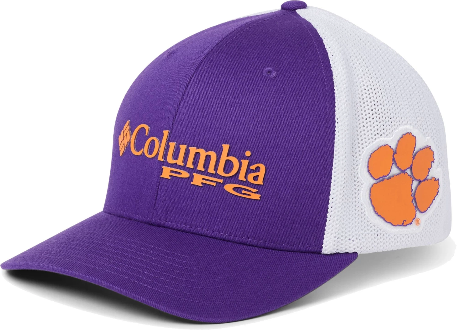 Columbia Men's Clemson Tigers Regalia PFG Mesh Fitted Hat 3 Columbia Men's Clemson Tigers Regalia PFG Mesh Fitted Hat
