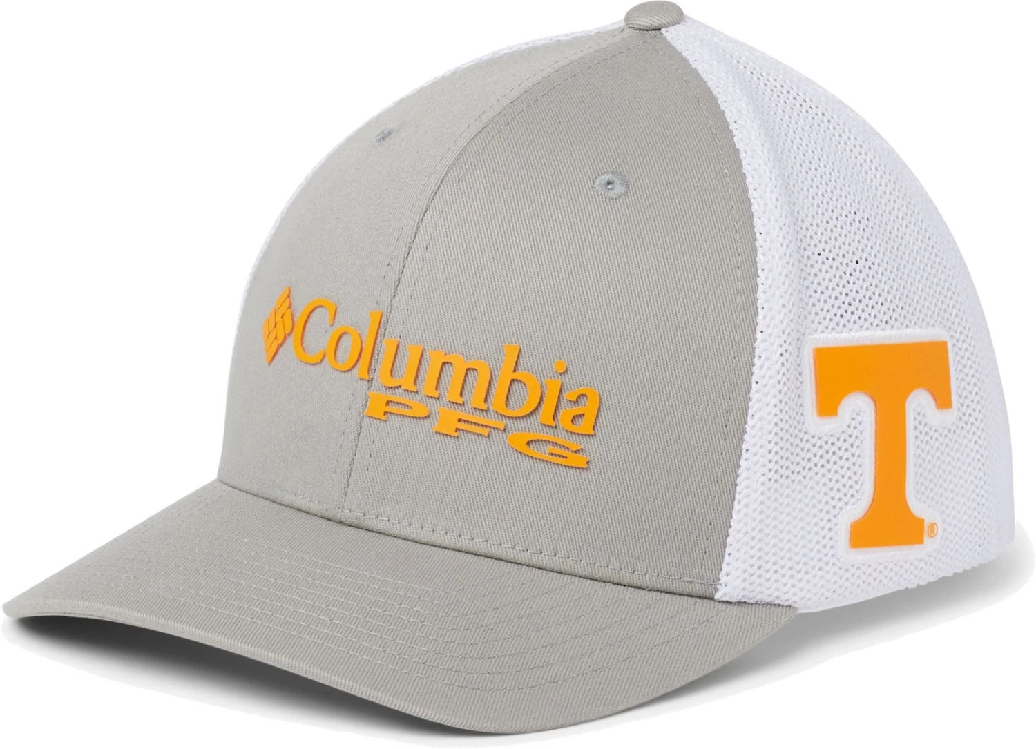 Columbia Men's Tennessee Volunteers Grey PFG Mesh Fitted Hat 3 Columbia Men's Tennessee Volunteers Grey PFG Mesh Fitted Hat