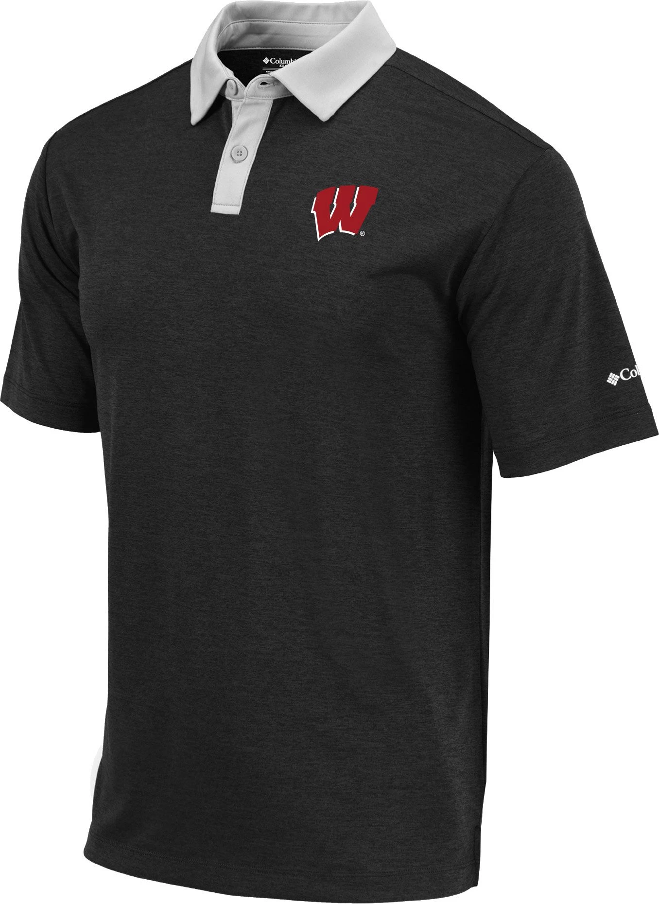 Columbia Men's Wisconsin Badgers Omni-Wick Range Performance Black Polo 3 Columbia Men's Wisconsin Badgers Omni-Wick Range Performance Black Polo