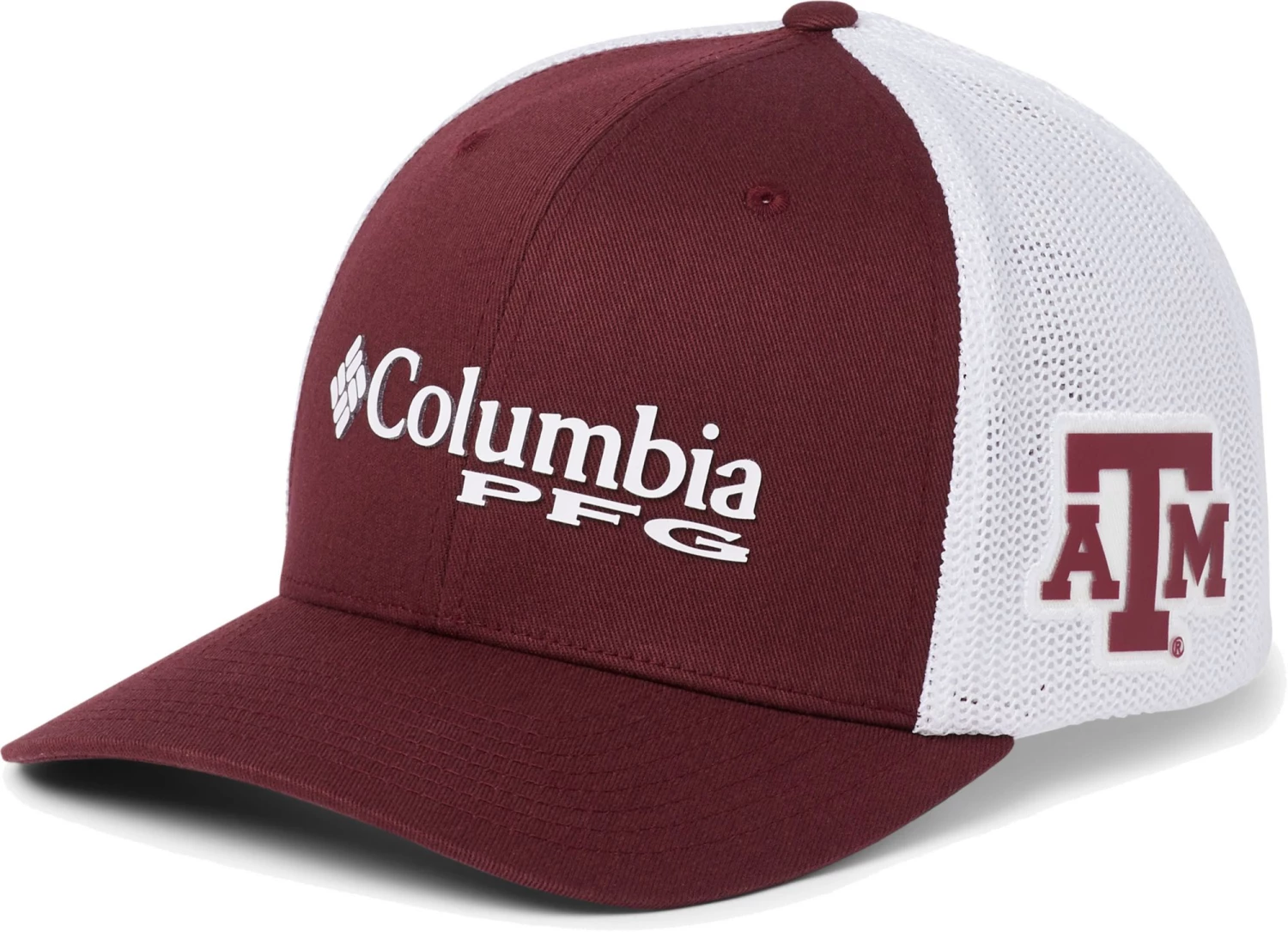Columbia Men's Texas A&M Aggies Maroon PFG Mesh Fitted Hat 3 Columbia Men's Texas A&M Aggies Maroon PFG Mesh Fitted Hat
