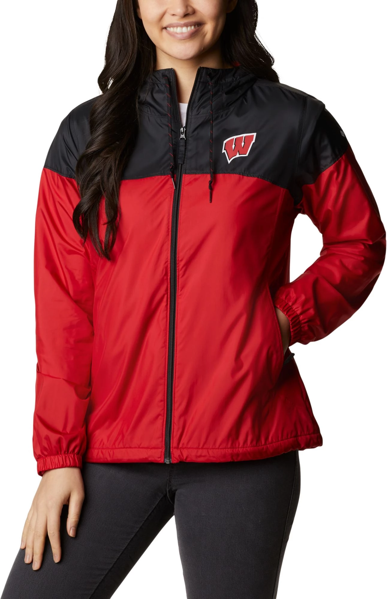 Columbia Women's Wisconsin Badgers Red/Black Flash Forward Lined Jacket 3 Columbia Women's Wisconsin Badgers Red/Black Flash Forward Lined Jacket
