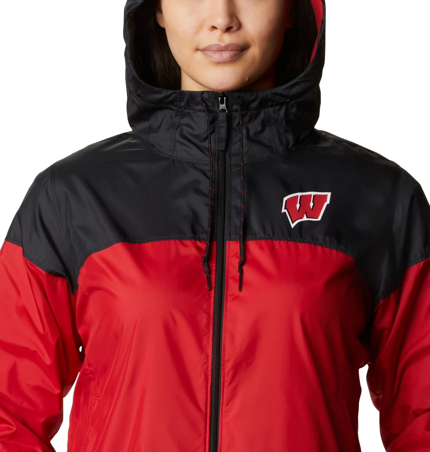 Columbia Women's Wisconsin Badgers Red/Black Flash Forward Lined Jacket 5 Columbia Women's Wisconsin Badgers Red/Black Flash Forward Lined Jacket - Image 3