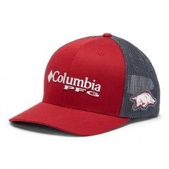 Columbia Men's Arkansas Razorbacks PFG Mesh Adjustable Trucker Hat