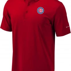 Columbia Men's Chicago Cubs Red Drive Performance Polo