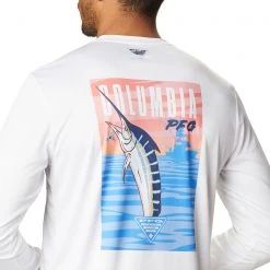 Columbia Men's Terminal Tackle Vintage Fishing Long Sleeve T-Shirt White/marlin -Columbia Sales Store unnamed file 3594