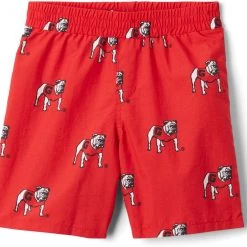 Columbia Youth Georgia Bulldogs Backcast Printed Performance Red Shorts For Girls'