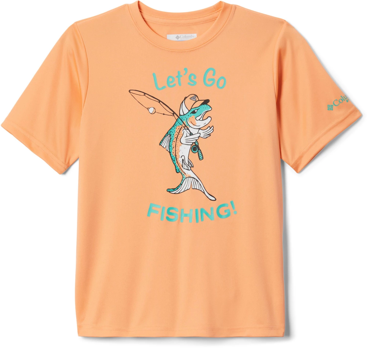 Columbia Toddler PFG Terminal Tackle Lets Go Fishing T Shirt For Girls' Brt Nctr/elctrc Turquoise 3 Columbia Toddler PFG Terminal Tackle Lets Go Fishing T Shirt For Girls' Brt Nctr/elctrc Turquoise