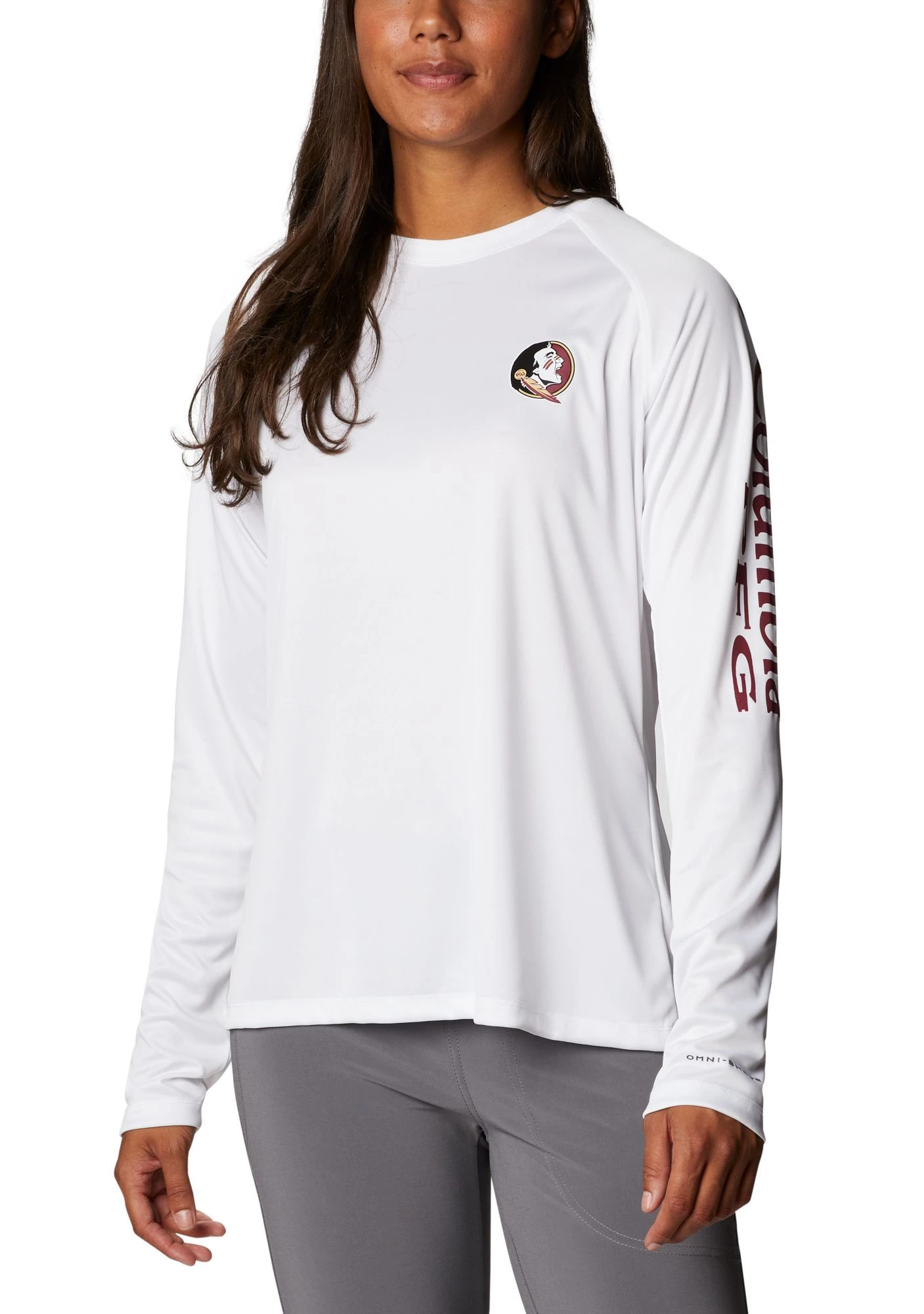 Columbia Women's Florida State Seminoles White Tidal Long Sleeve T-Shirt 3 Columbia Women's Florida State Seminoles White Tidal Long Sleeve T-Shirt