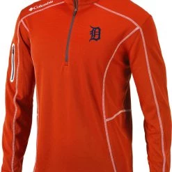 Columbia Men's Detroit Tigers Orange Shotgun Quarter-Zip Shirt