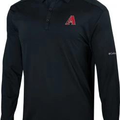 Columbia Men's Arizona Diamondbacks Black Pin High Long Sleeve Polo