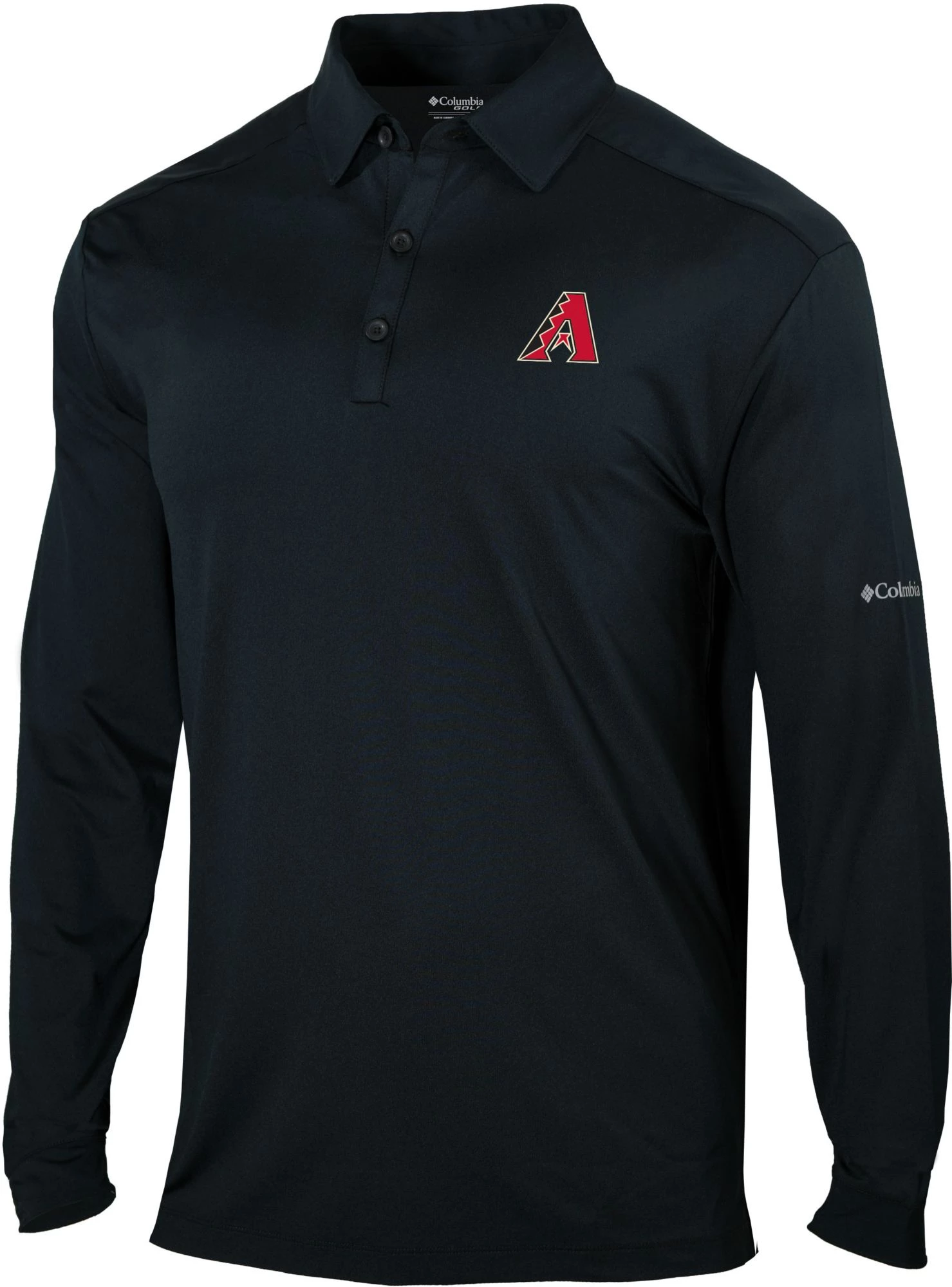 Columbia Men's Arizona Diamondbacks Black Pin High Long Sleeve Polo 3 Columbia Men's Arizona Diamondbacks Black Pin High Long Sleeve Polo