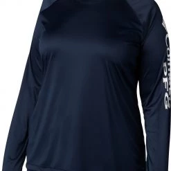 Columbia Women's Plus Size PFG Tidal Tee Long Sleeve Shirt Tiki Pink/white Logo -Columbia Sales Store unnamed file 3686