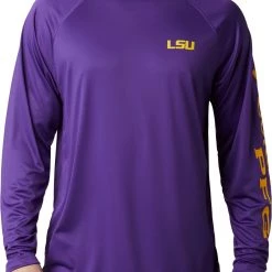 Columbia Men's LSU Tigers Purple Terminal Tackle Long Sleeve T-Shirt