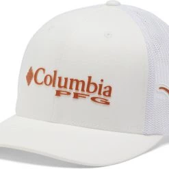 Columbia Men's Texas Longhorns PFG Mesh Adjustable White Trucker Hat