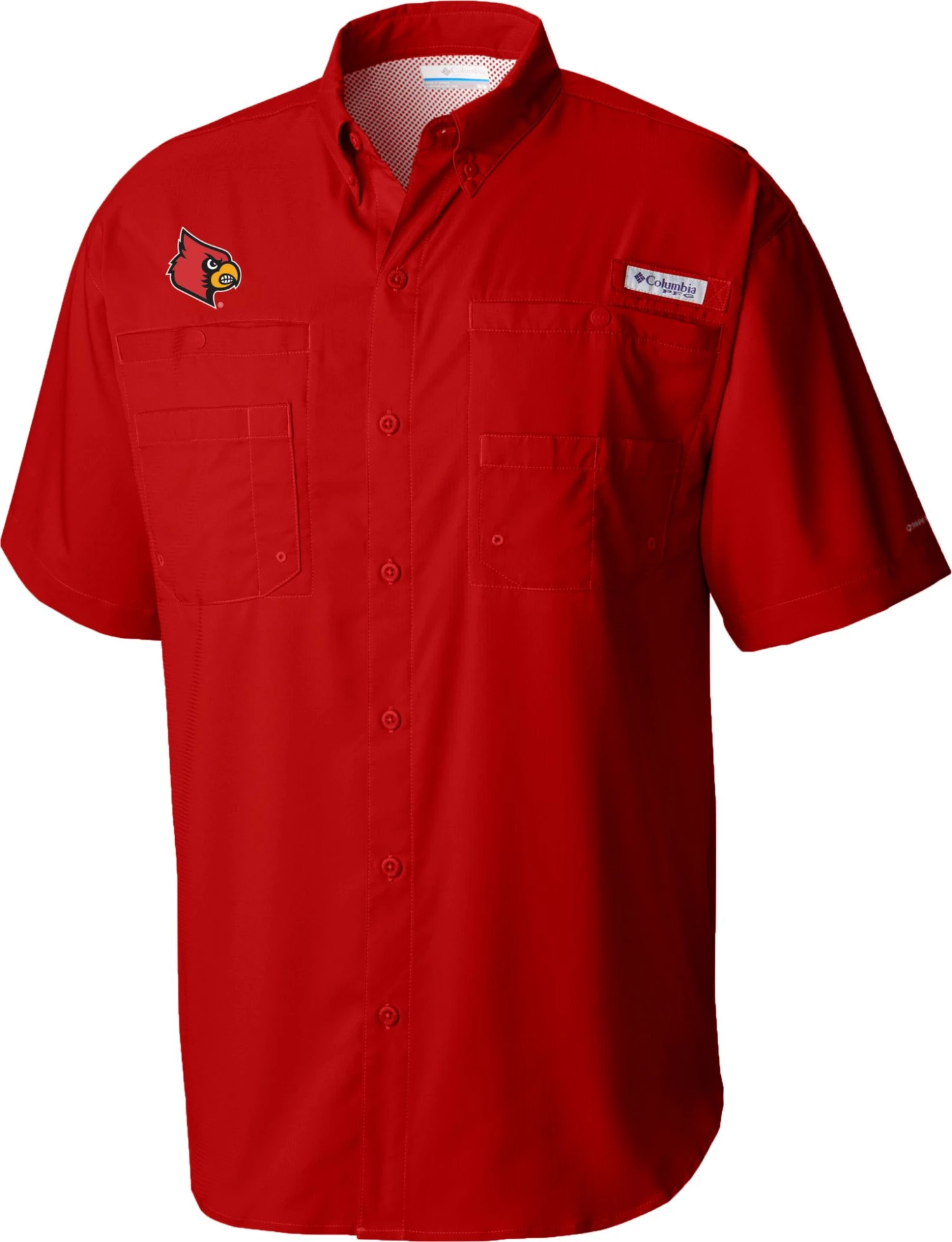 Columbia Men's Louisville Cardinals Cardinal Red Tamiami Button Down Shirt 3 Columbia Men's Louisville Cardinals Cardinal Red Tamiami Button Down Shirt