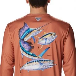 Columbia Men's Terminal Tackle PFG Carey Chen Long Sleeve Shirt Island Orange/pelagic -Columbia Sales Store unnamed file 3721