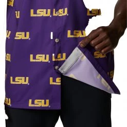 Columbia Men's LSU Tigers Purple Super Slack Button Down Shirt -Columbia Sales Store unnamed file 3725