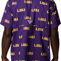 Columbia Men's LSU Tigers Purple Super Slack Button Down Shirt -Columbia Sales Store unnamed file 3727