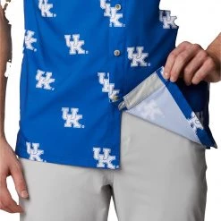 Columbia Men's Kentucky Wildcats Blue Super Slack Button Down Shirt -Columbia Sales Store unnamed file 3730