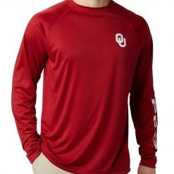 Columbia Men's Oklahoma Sooners Crimson Terminal Tackle Long Sleeve T-Shirt