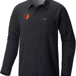 Columbia Men's Baltimore Orioles Black Slack Tide Long Sleeve T-Shirt
