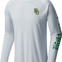 Columbia Men's Baylor Bears White Terminal Tackle Long Sleeve T-Shirt