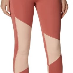 Columbia Women's Columbia Lodge Colorblock 7/8 Leggings Dark Coral Peach/pea Blm