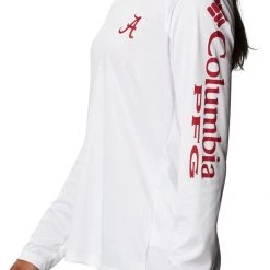 Columbia Women's Alabama Crimson Tide White Tidal Long Sleeve T-Shirt -Columbia Sales Store unnamed file 3904