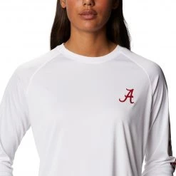 Columbia Women's Alabama Crimson Tide White Tidal Long Sleeve T-Shirt -Columbia Sales Store unnamed file 3905
